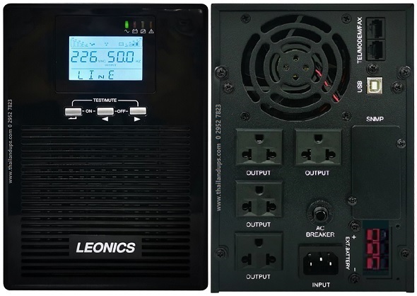Leonics use-600 con ด้านหน้า และด้านหลังเครื่อง 